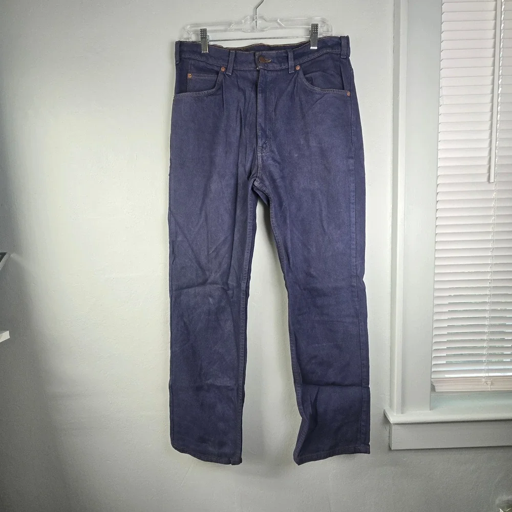 Vintage Levis 619 Orange Tab Jeans Mens 34x30 Dark Indigo Straight Leg Denim